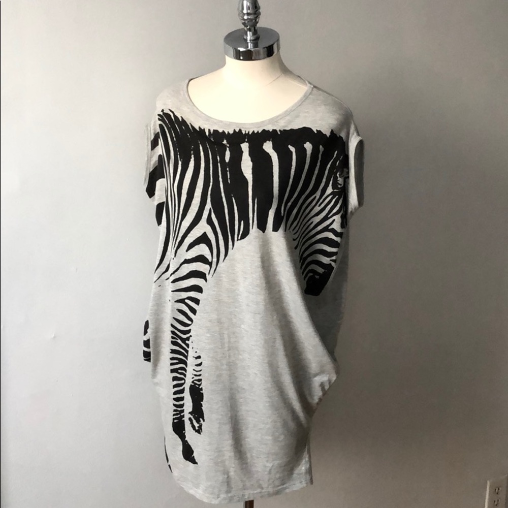 Zebra print T-shirt mini Dress
